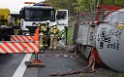 VU Gefahrgut LKW umgestuerzt A 4 Rich Koeln Hoehe AS Gummersbach P361